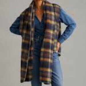 NWT - Anthropologie's Pilcro Plaid Vest with Matching Scarf - One Size